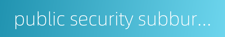 public security subbureau的同义词