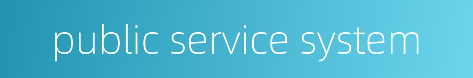 public service system的同义词
