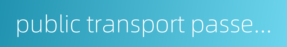 public transport passenger flow的同义词