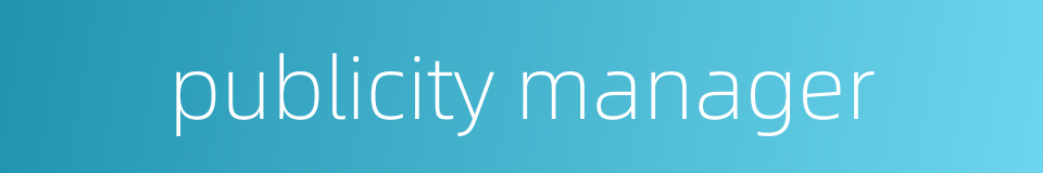 publicity manager的同义词
