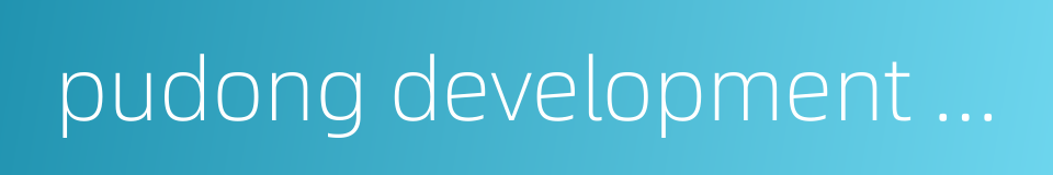 pudong development bank的同义词