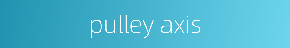 pulley axis的同义词
