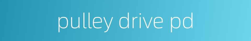 pulley drive pd的同义词