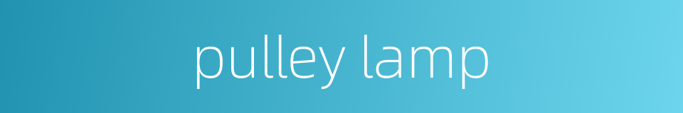 pulley lamp的同义词