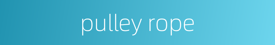 pulley rope的同义词