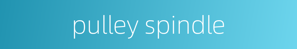 pulley spindle的同义词
