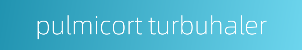 pulmicort turbuhaler的同义词