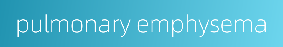 pulmonary emphysema的同义词