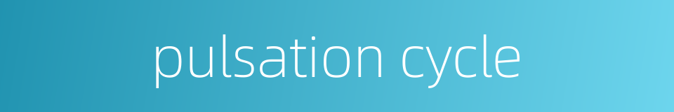 pulsation cycle的同义词