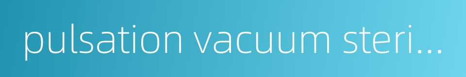 pulsation vacuum sterilizer的同义词