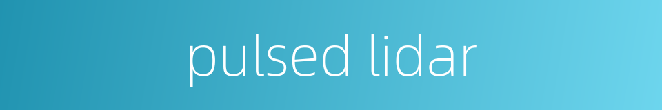 pulsed lidar的同义词