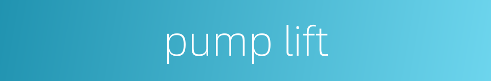 pump lift的同义词