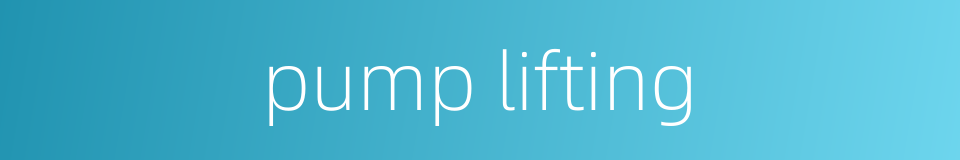 pump lifting的同义词