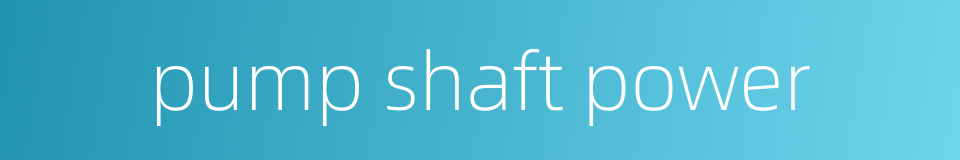 pump shaft power的同义词