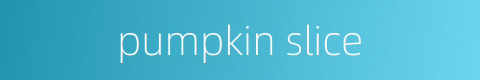 pumpkin slice的同义词