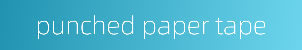 punched paper tape的同义词