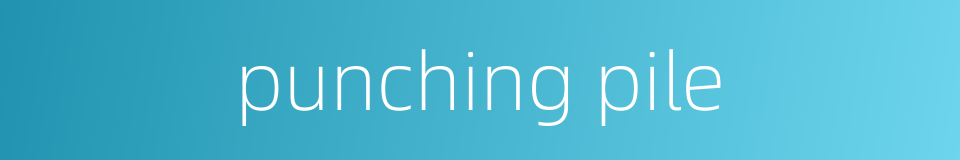 punching pile的同义词