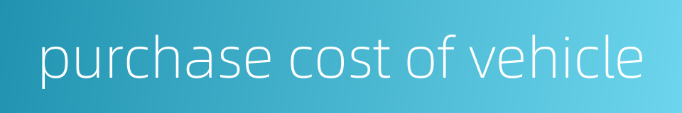 purchase cost of vehicle的同义词
