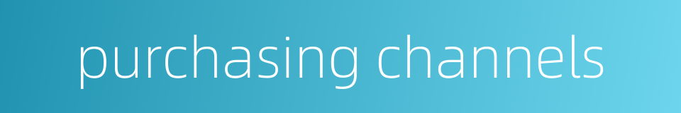 purchasing channels的同义词