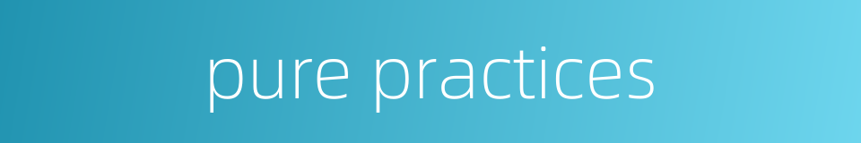 pure practices的同义词