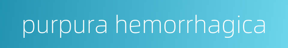 purpura hemorrhagica的同义词