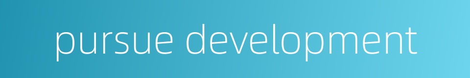 pursue development的同义词