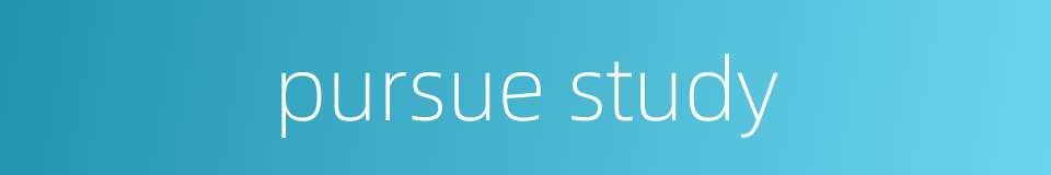 pursue study的同义词