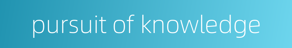 pursuit of knowledge的同义词