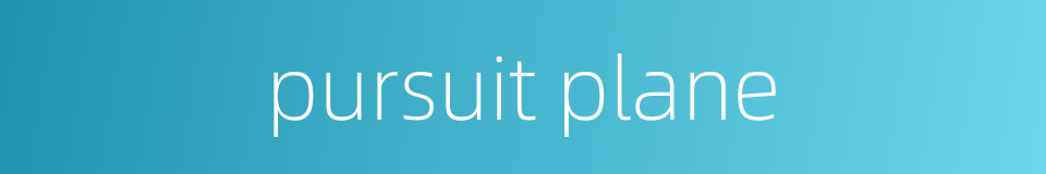 pursuit plane的同义词