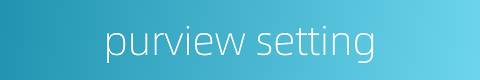 purview setting的同义词