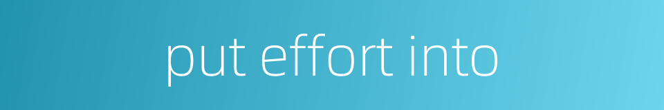 put effort into的同义词