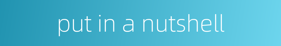 put in a nutshell的同义词