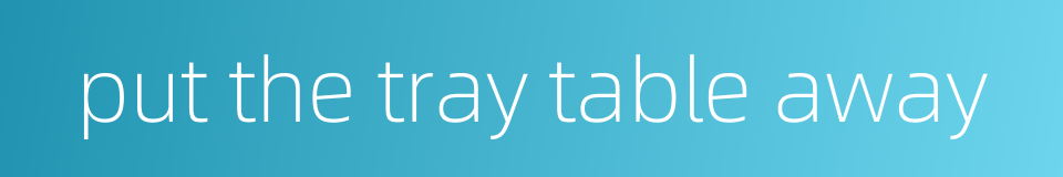 put the tray table away的同义词