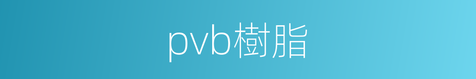 pvb樹脂的同義詞