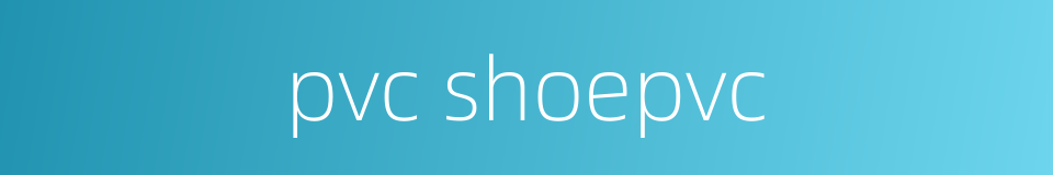 pvc shoepvc的同义词