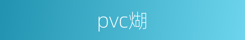 pvc煳的同义词