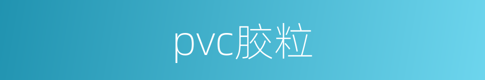 pvc胶粒的同义词