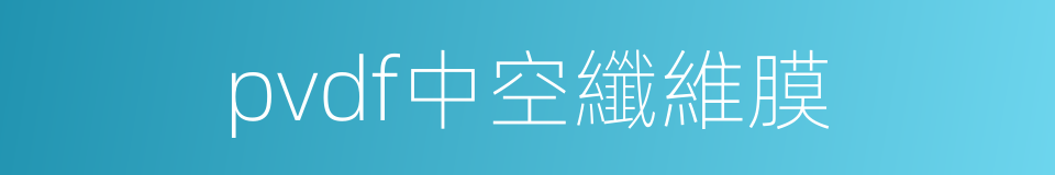 pvdf中空纖維膜的同義詞