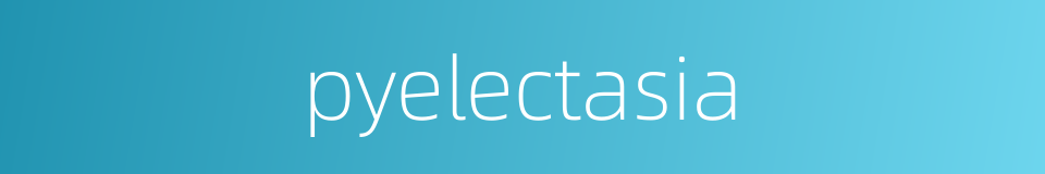 pyelectasia的同义词