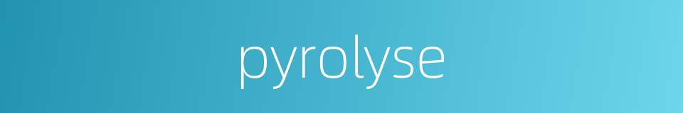 pyrolyse的同义词
