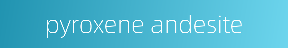 pyroxene andesite的同义词