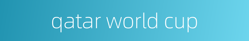 qatar world cup的同义词