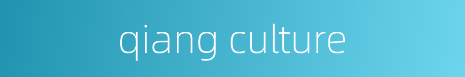qiang culture的同义词