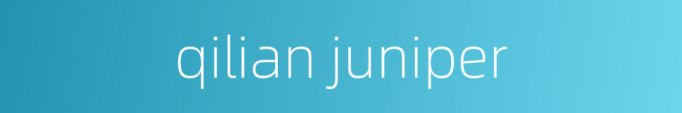 qilian juniper的同义词