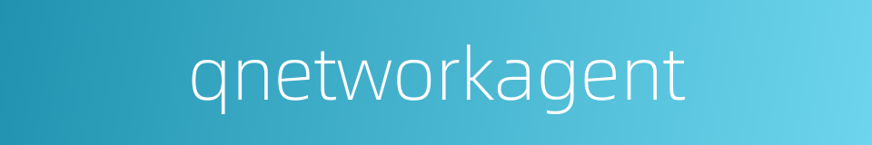 qnetworkagent的同义词