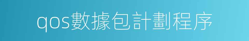 qos數據包計劃程序的同義詞