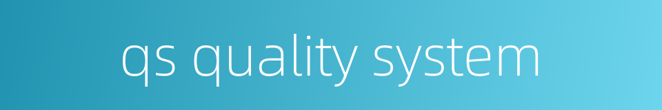qs quality system的同义词