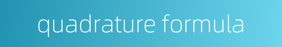 quadrature formula的同义词