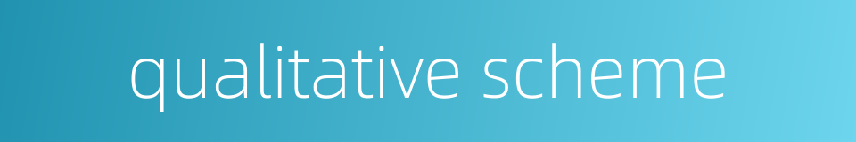 qualitative scheme的同义词