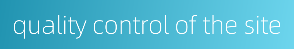 quality control of the site的同义词